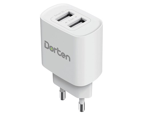 Сетевое зарядное устройство Dorten 2-Port USB Smart ID Wall Quick Charger 12W 2.4A Black