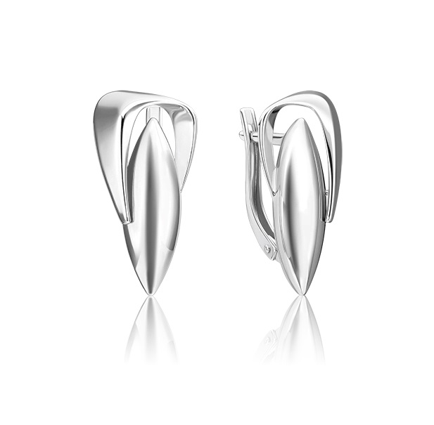 Серьги из серебра без вставки PLATINA jewelry 02-4941-00-000-0200 Россия