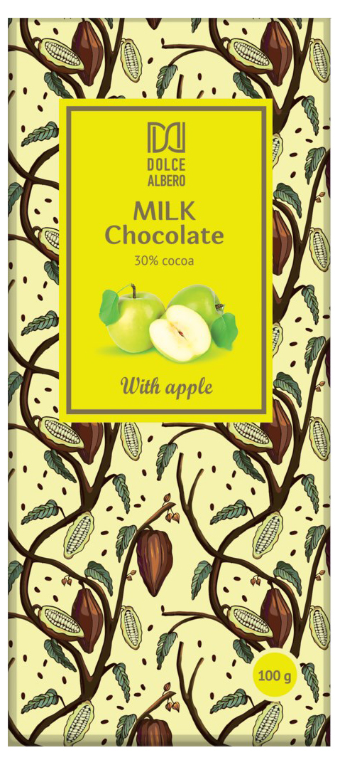 

Шоколад молочный Dolce Albero с яблочными цукатами 100 г