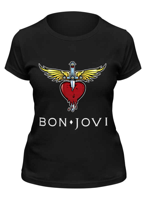 Футболка женская Printio Bon jovi черная S