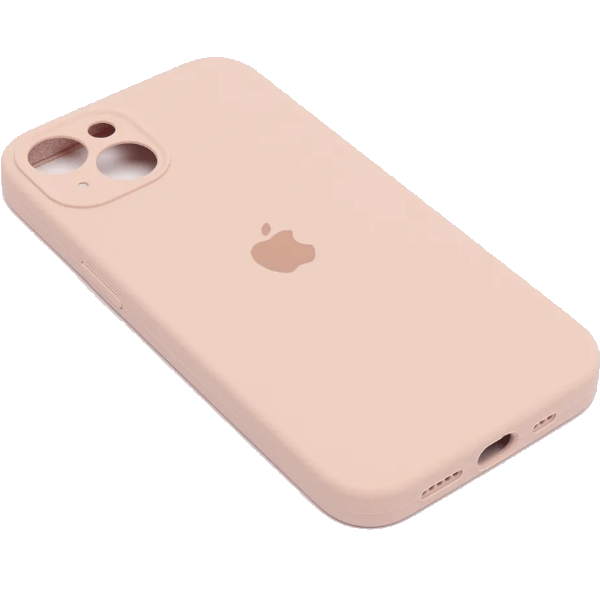 

Чехол iPhone 14 Plus Silicon Сase APL WS (закрытый низ+камера) с лого, бежевый