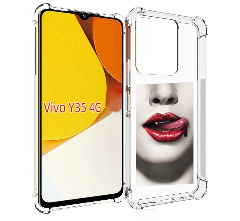 

Чехол MyPads губы-вампирши для Vivo Y35 4G 2022 / Vivo Y22, Прозрачный, Tocco