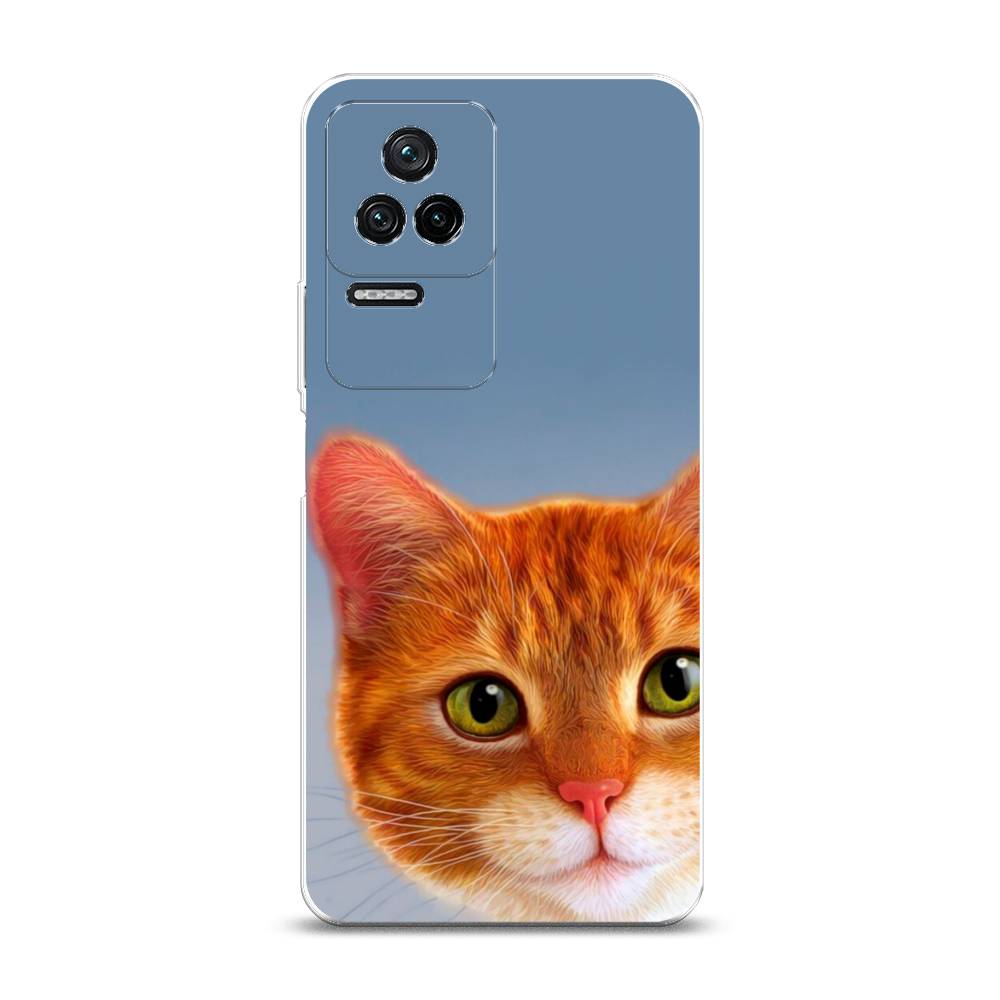 

Чехол на Xiaomi Poco F4/Redmi K40S "Любопытный котик", Коричневый, 314650-1