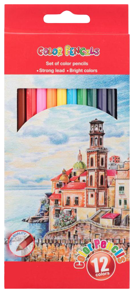 фото Набор цветных карандашей color pencils 12 цветов nobrand