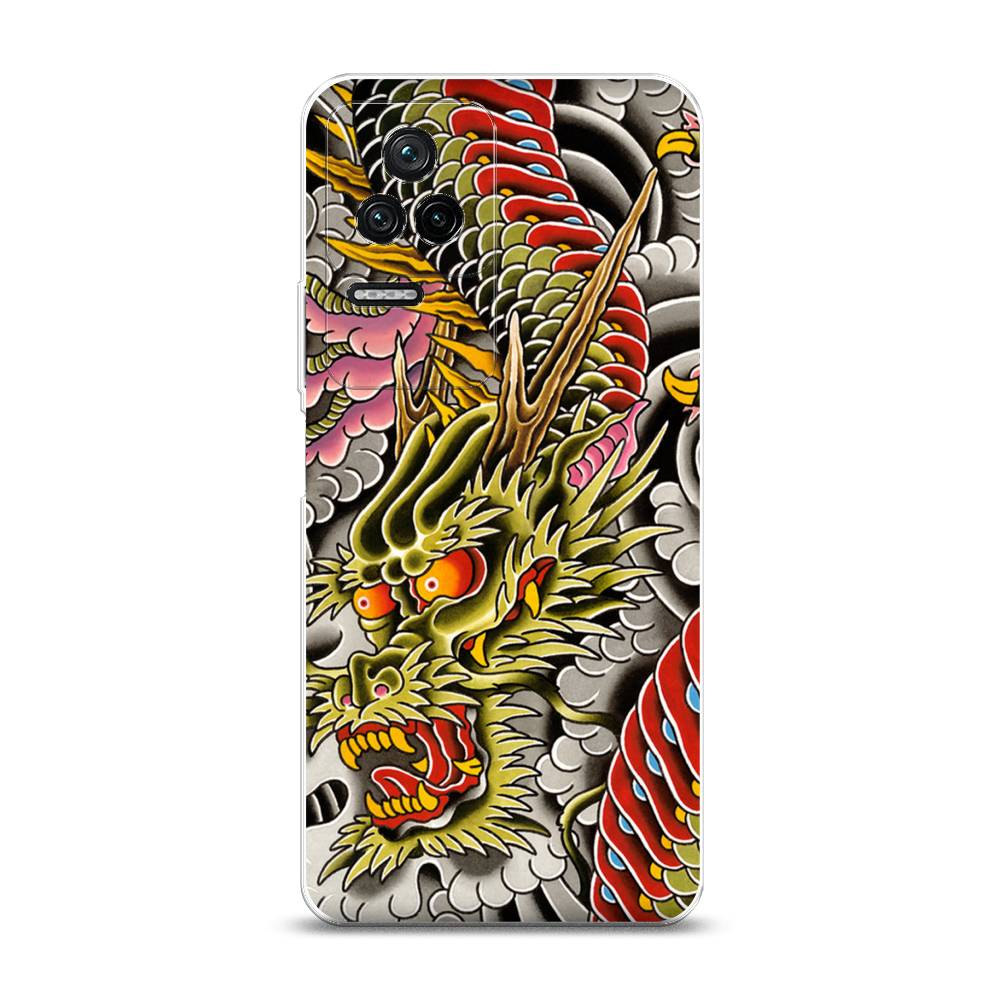 

Чехол на Xiaomi Poco F4/Redmi K40S "Японский дракон", Желтый;розовый;красный, 314650-4
