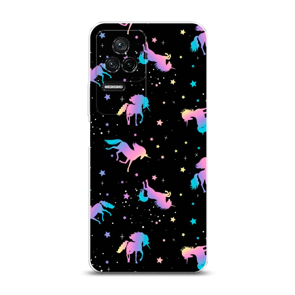 

Чехол на Xiaomi Poco F4/Redmi K40S "Единороги градиент", Черный;розовый;голубой, 314650-1