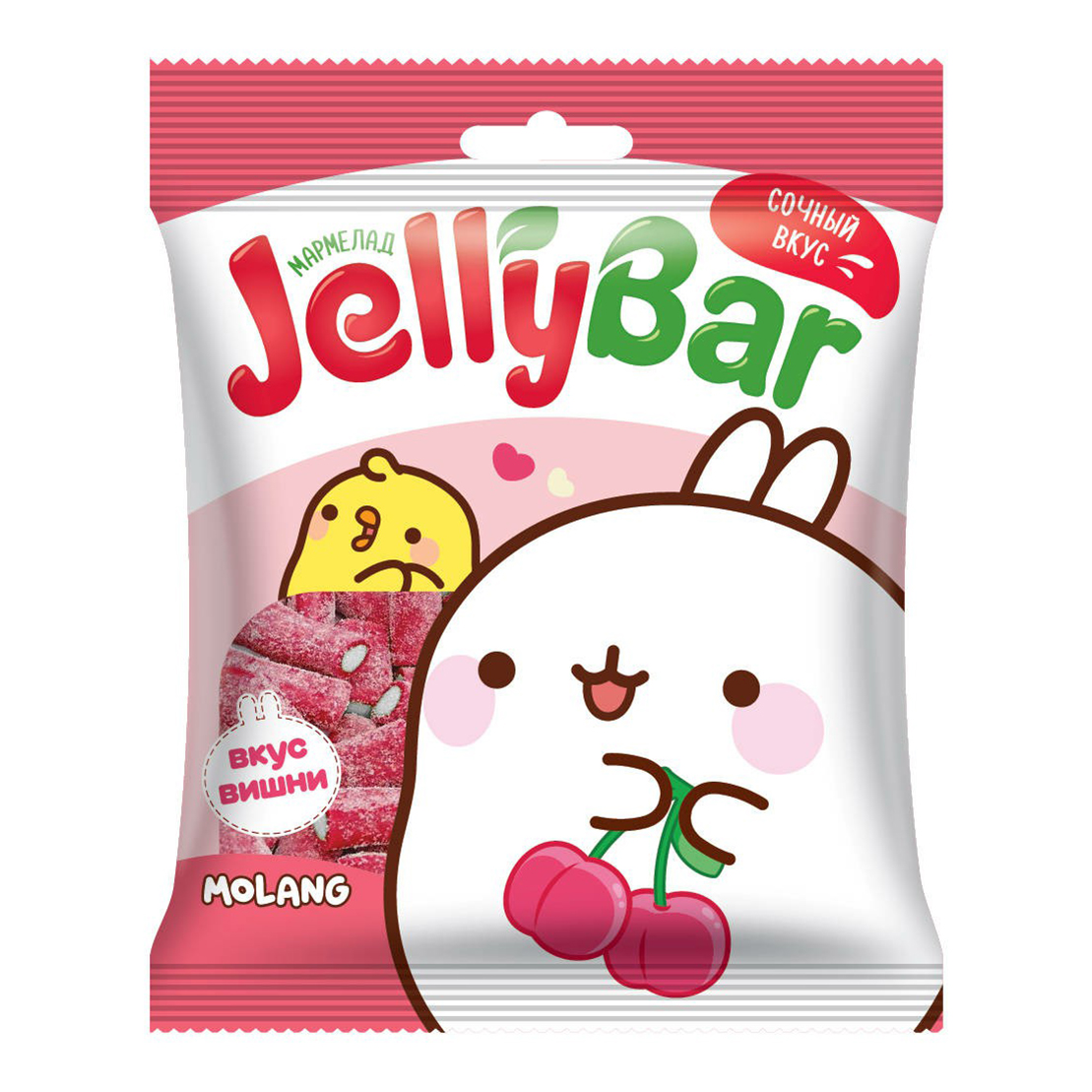 Мармелад Jelly Bar Molang жевательный с кислой обсыпкой 75 г