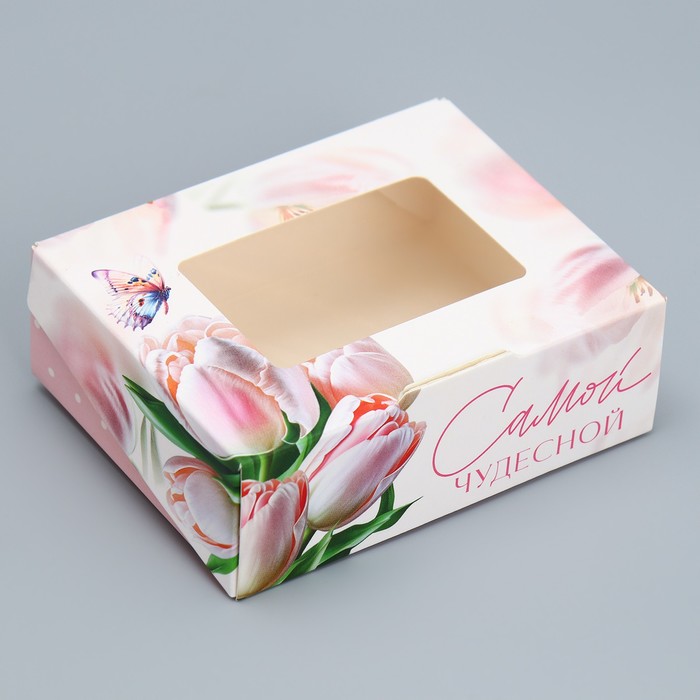 

Коробки под конфеты сырники Тюльпаны, 10 х 8 х 3.5 см 5 шт.
