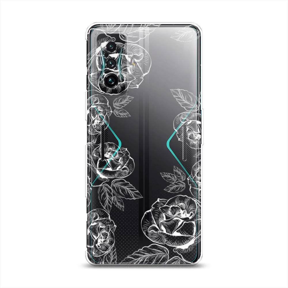 

Чехол на Xiaomi Redmi K50 GE "Розы графика", Черный;серый, 314350-2