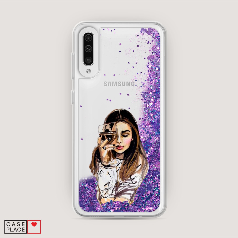 

Чехол Awog на Samsung Galaxy A50 "Девушка с бокалом", Разноцветный, 27792-1