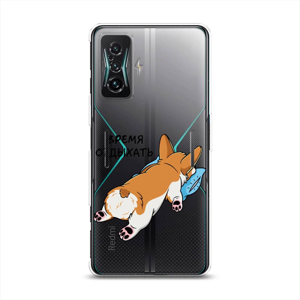 

Чехол на Xiaomi Redmi K50 GE "Корги отдыхает", Черный;коричневый;голубой, 314350-1