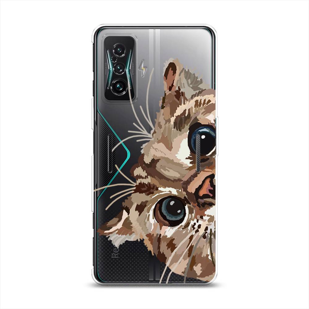 

Чехол на Xiaomi Redmi K50 GE "Любопытный кот", Коричневый;синий;черный, 314350-1