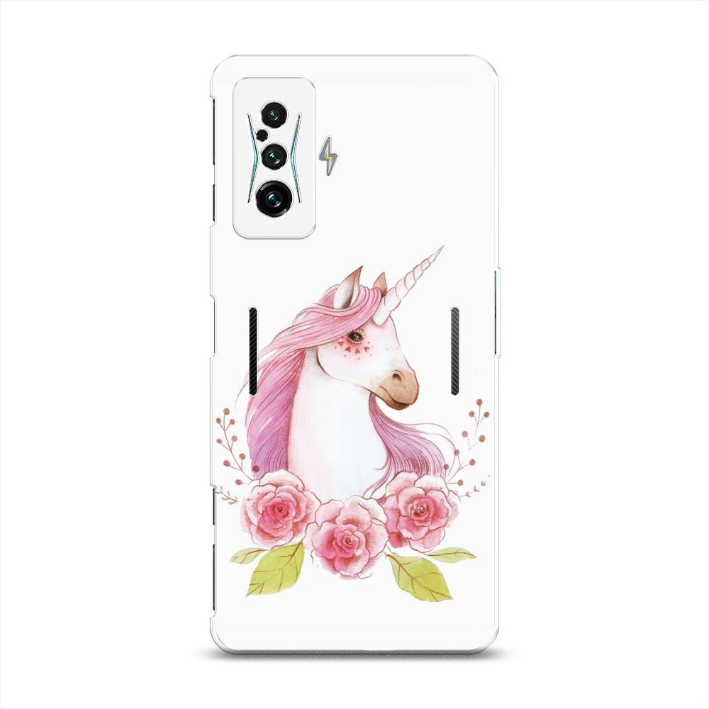 

Чехол на Xiaomi Redmi K50 GE "Единорог цветы", Белый;розовый;серый, 314350-1