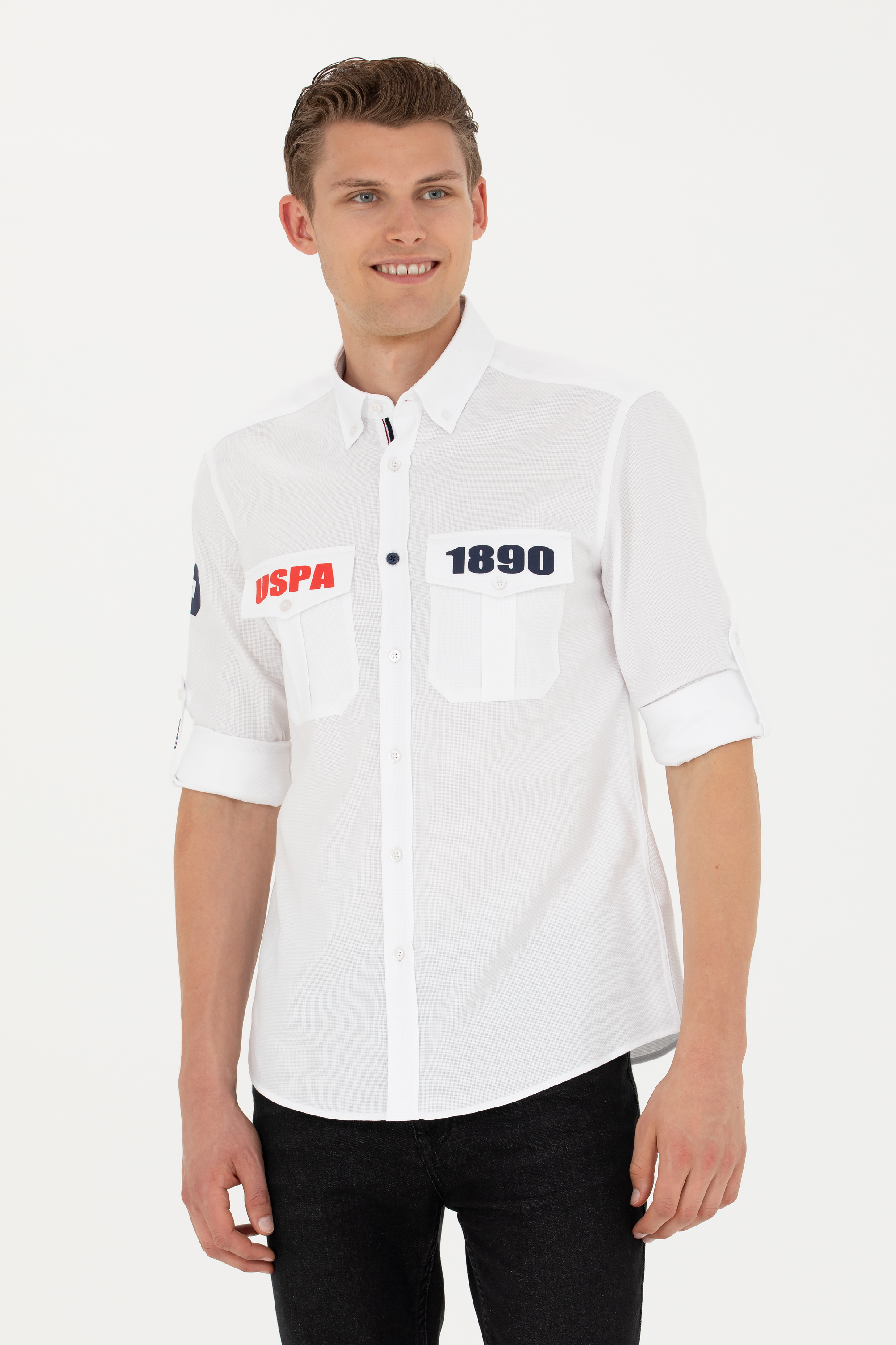 Рубашка мужская US Polo Assn G081SZ0040MALFA белая 2XL
