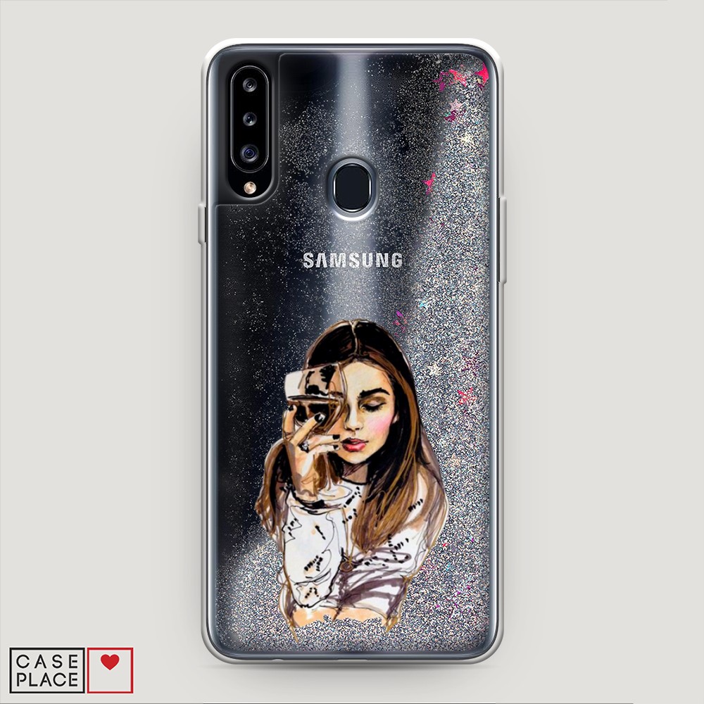 

Чехол Awog на Samsung Galaxy A20s / Самсунг A20s "Девушка с бокалом", 2100891-1