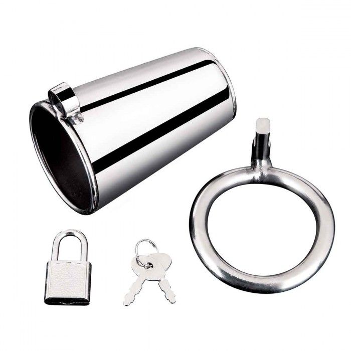 Серебристая сплошная клетка для фаллоса Ultimate Cock Tease Cage, серебристый