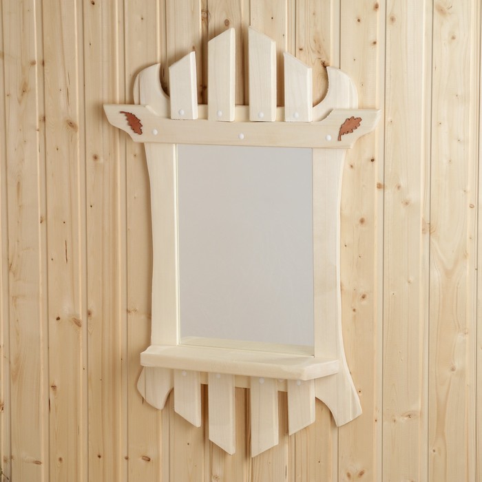 

Полка с зеркалом, 80х45 см, Бежевый