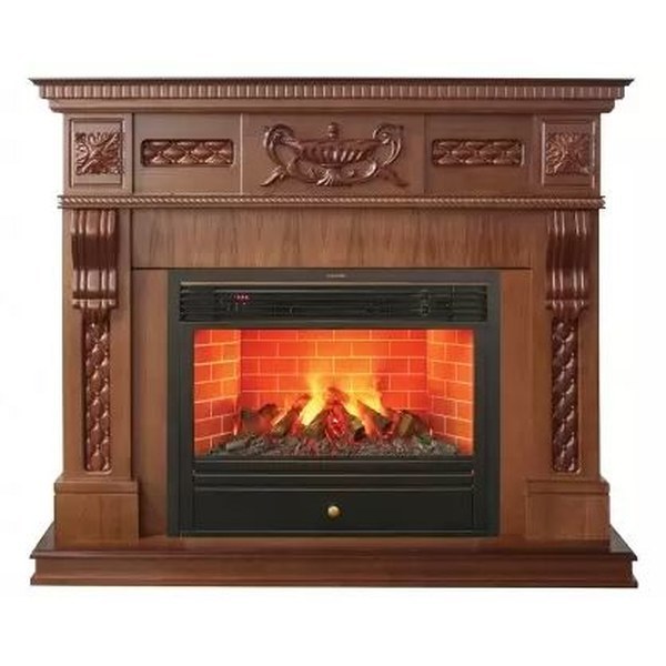 фото Электрокамин с широким очагом 3d real-flame corsica lux 26 nt (nt-315) с очагом 3d novara realflame