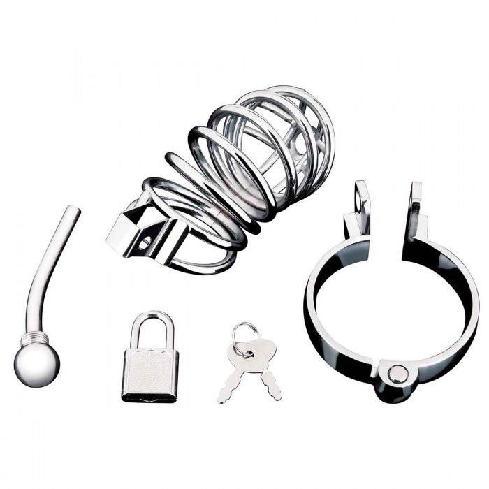 Серебристая клетка для члена Urethral Play Cage, серебристый