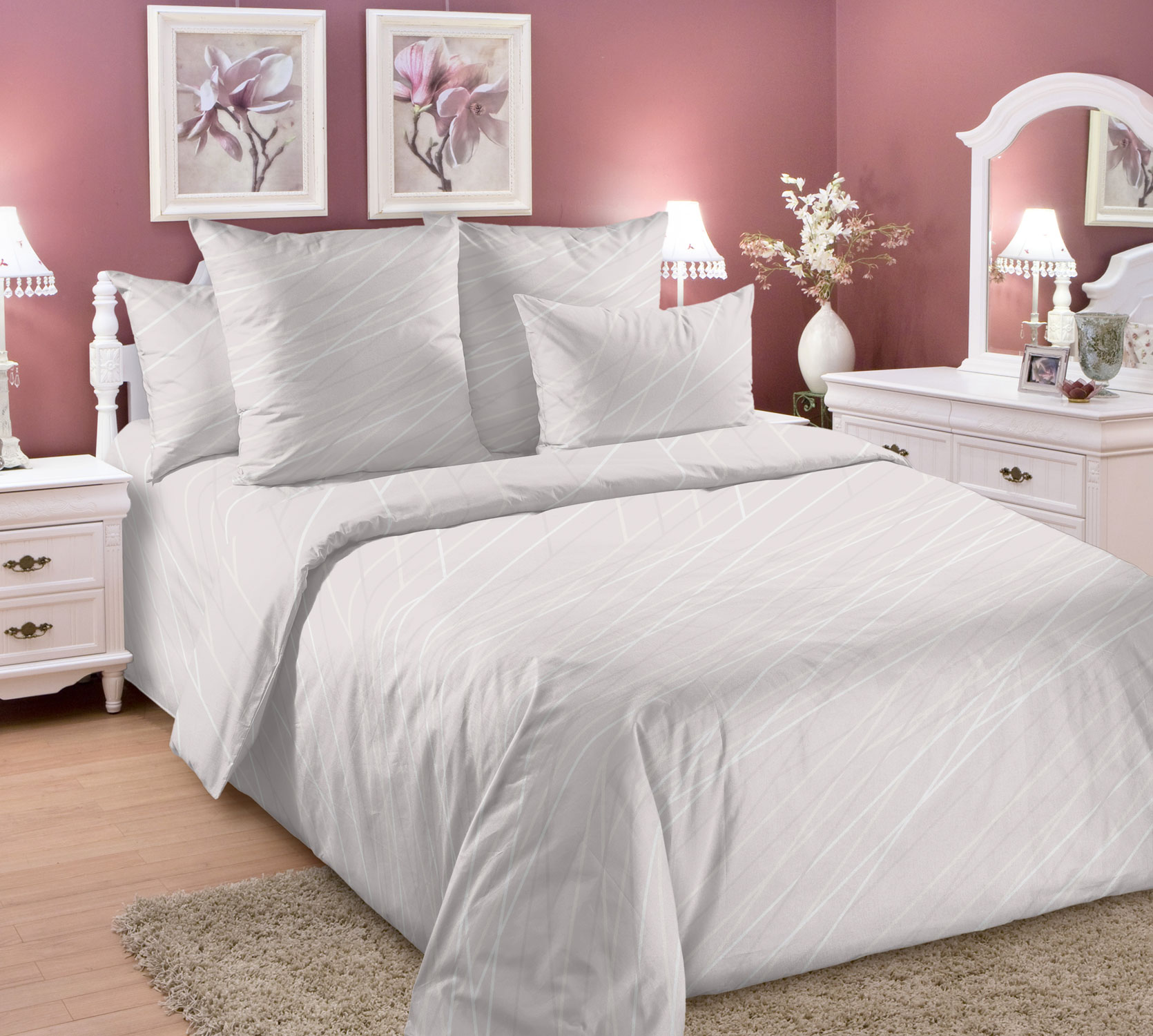 

Наволочки Аттика комп. 1 Роз 50х70 см - 2 шт. Перкаль 100% хлопок