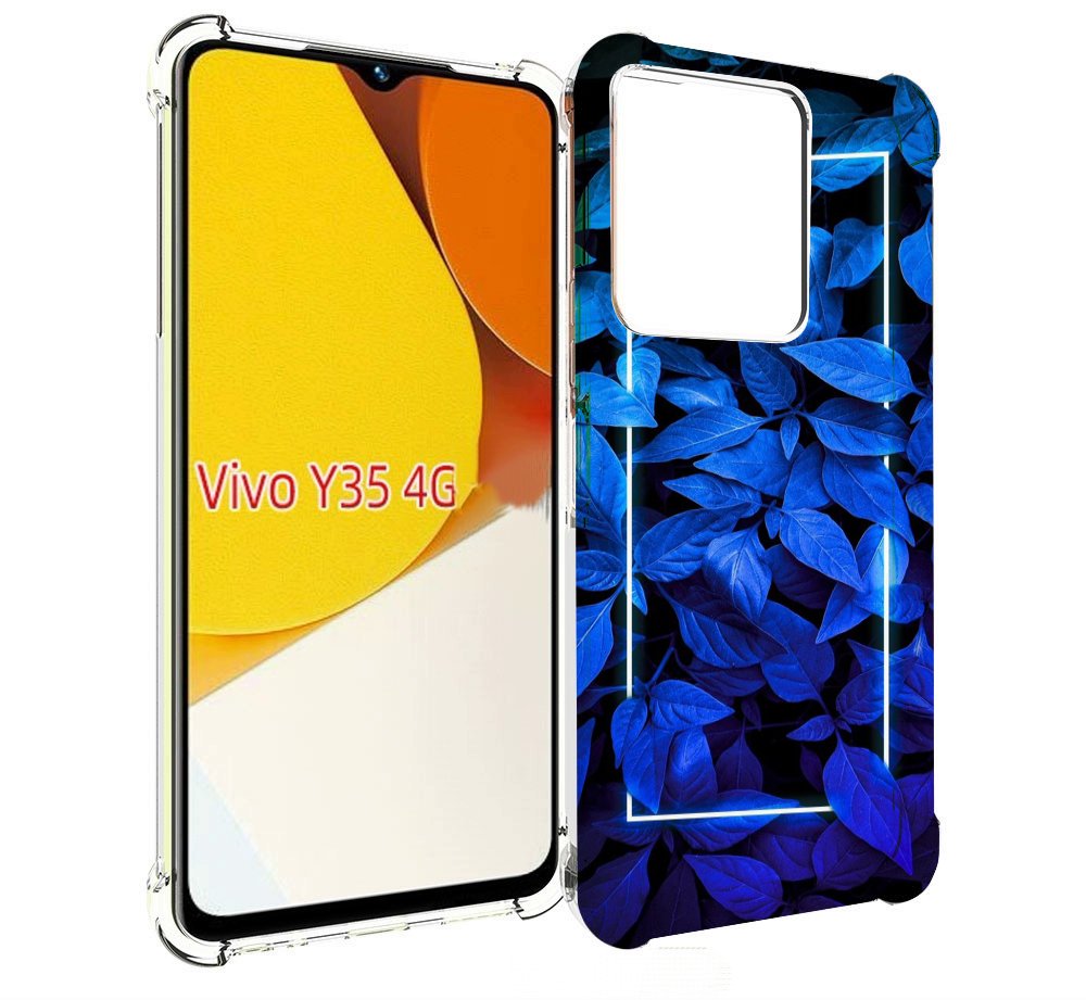 

Чехол MyPads голубые цветочки неон для Vivo Y35 4G 2022 / Vivo Y22, Прозрачный, Tocco