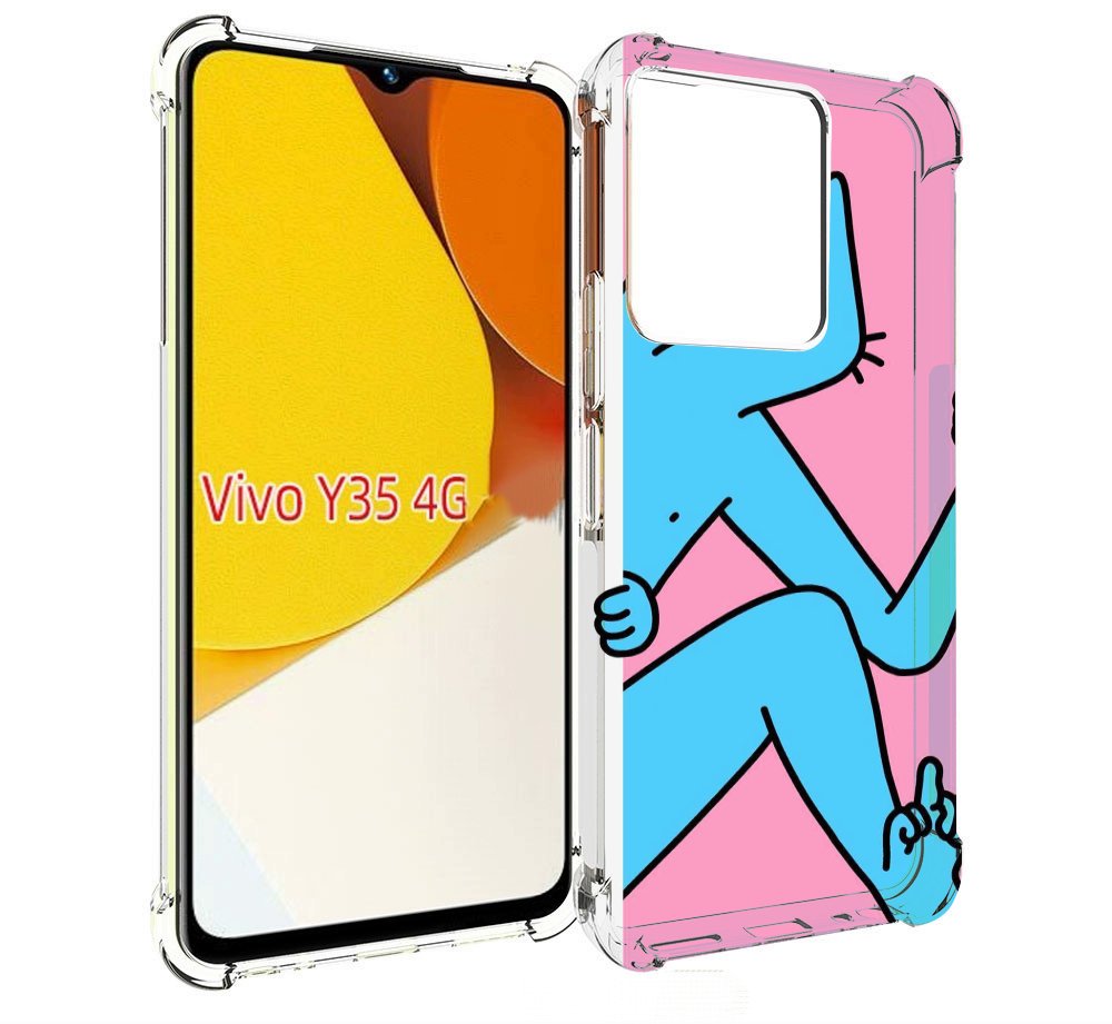 

Чехол MyPads голубой кот в дверце для Vivo Y35 4G 2022 / Vivo Y22, Прозрачный, Tocco