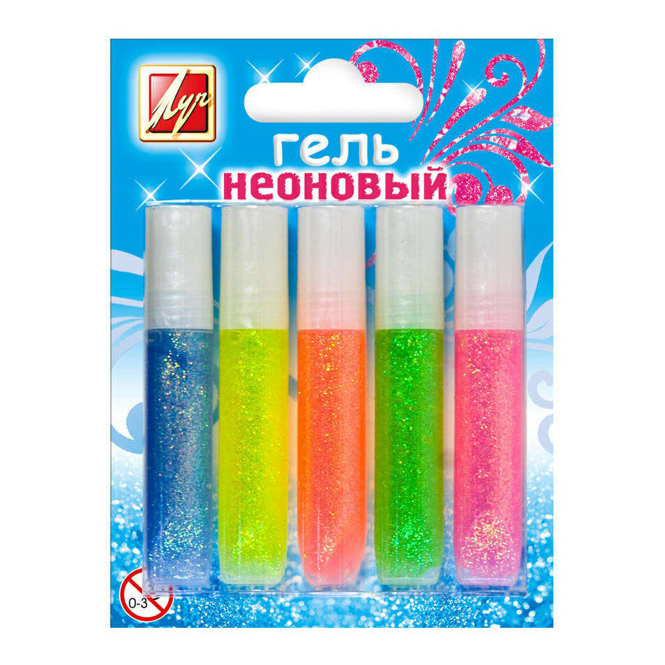 

Гель декоративный с блестками Луч Неоновый 5 цветов