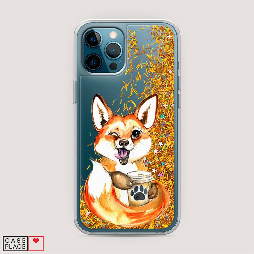 

Чехол Awog на Apple iPhone 12 Pro Max / Айфон 12 Pro Max "Подмигивающая лиса с кофе", Разноцветный, 12790-1
