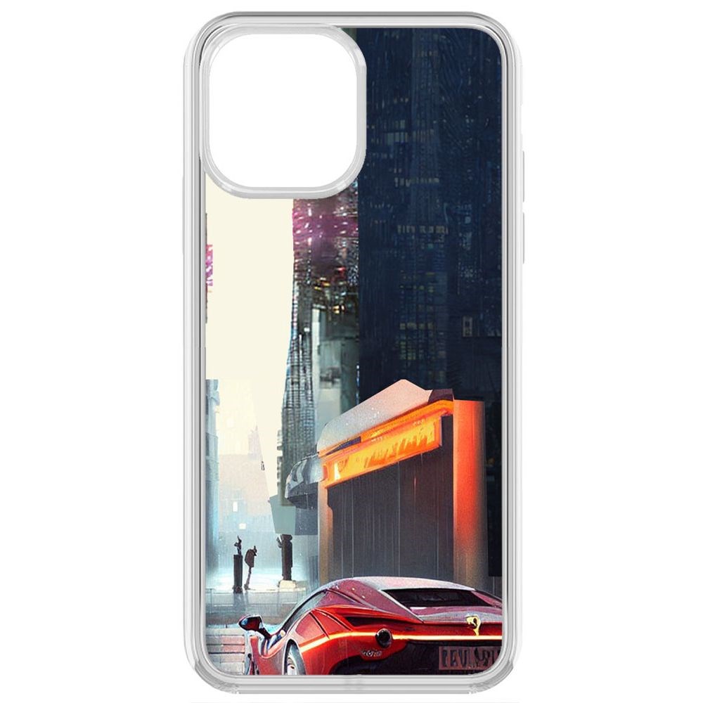 

Чехол-накладка Krutoff Clear Case Сити для iPhone 13 Pro Max, Прозрачный