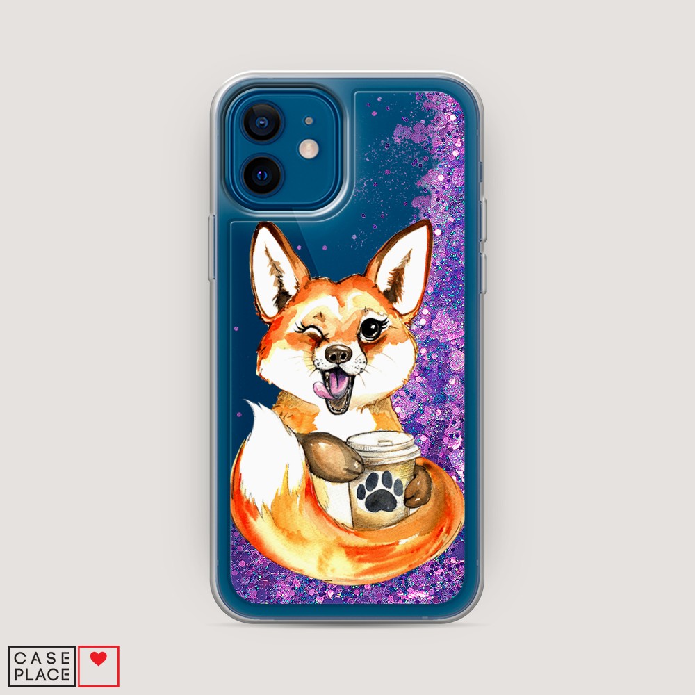 

Чехол Awog на Apple iPhone 12 / Айфон 12 "Подмигивающая лиса с кофе", Разноцветный, 12592-1