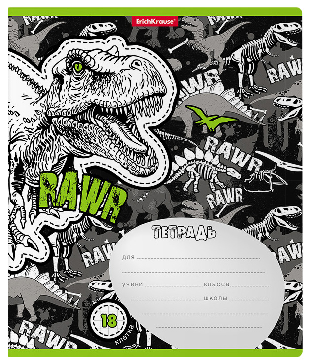 

Тетрадь школьная ErichKrause Dinosaur park клетка 18 листов A5 1 шт, Dinosaur park