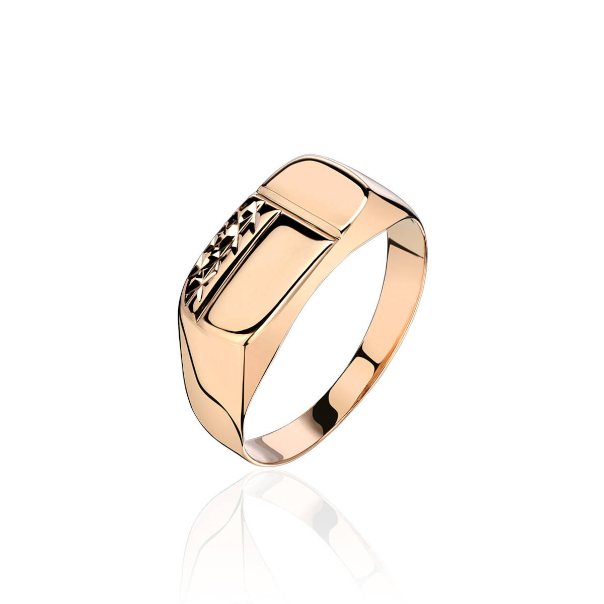 Кольцо перстень из красного золота р. 19,5 Эстет 01Т712119