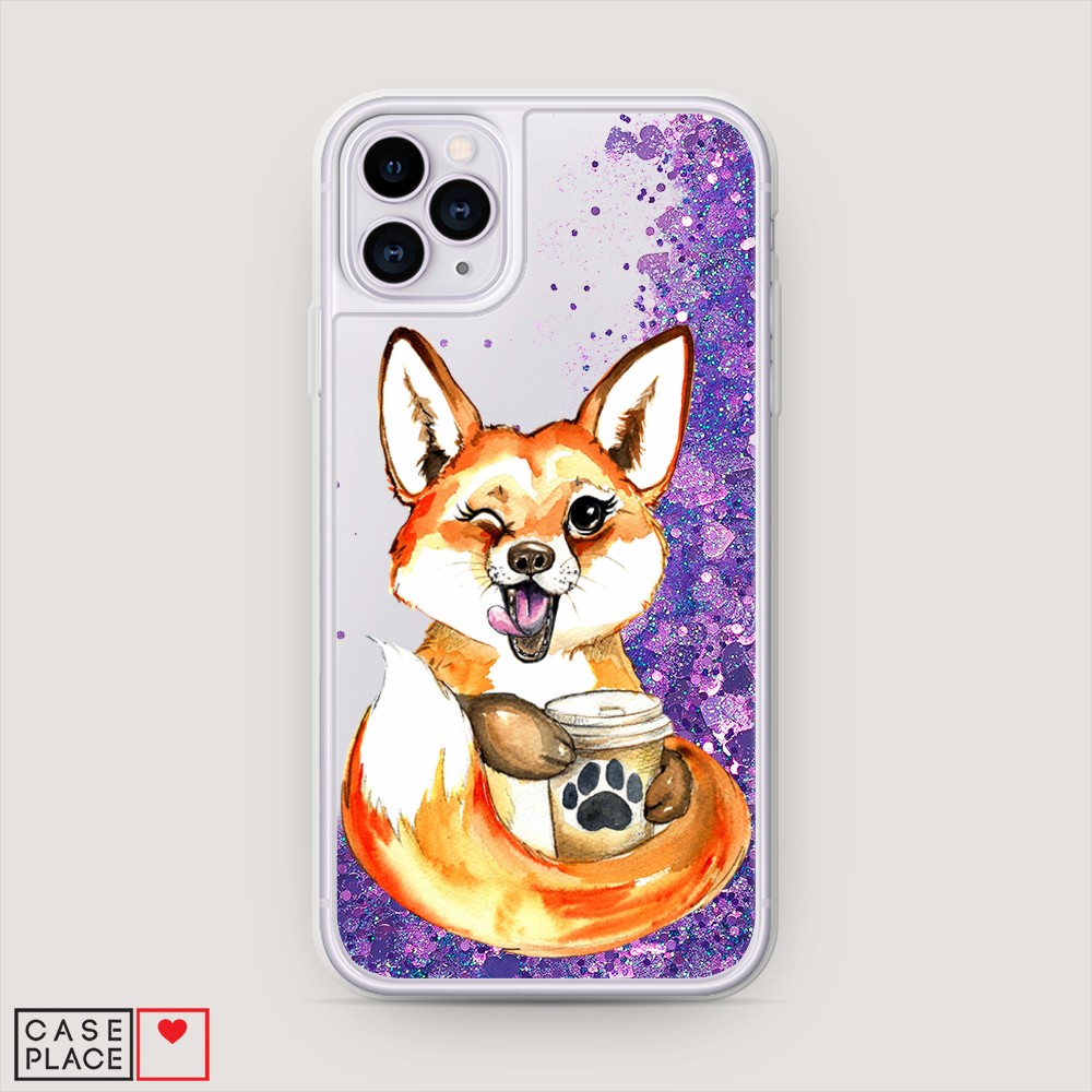 

Чехол Awog на Apple iPhone 11 Pro Max / Айфон 11 Pro Max "Подмигивающая лиса с кофе", Разноцветный, 12292-1