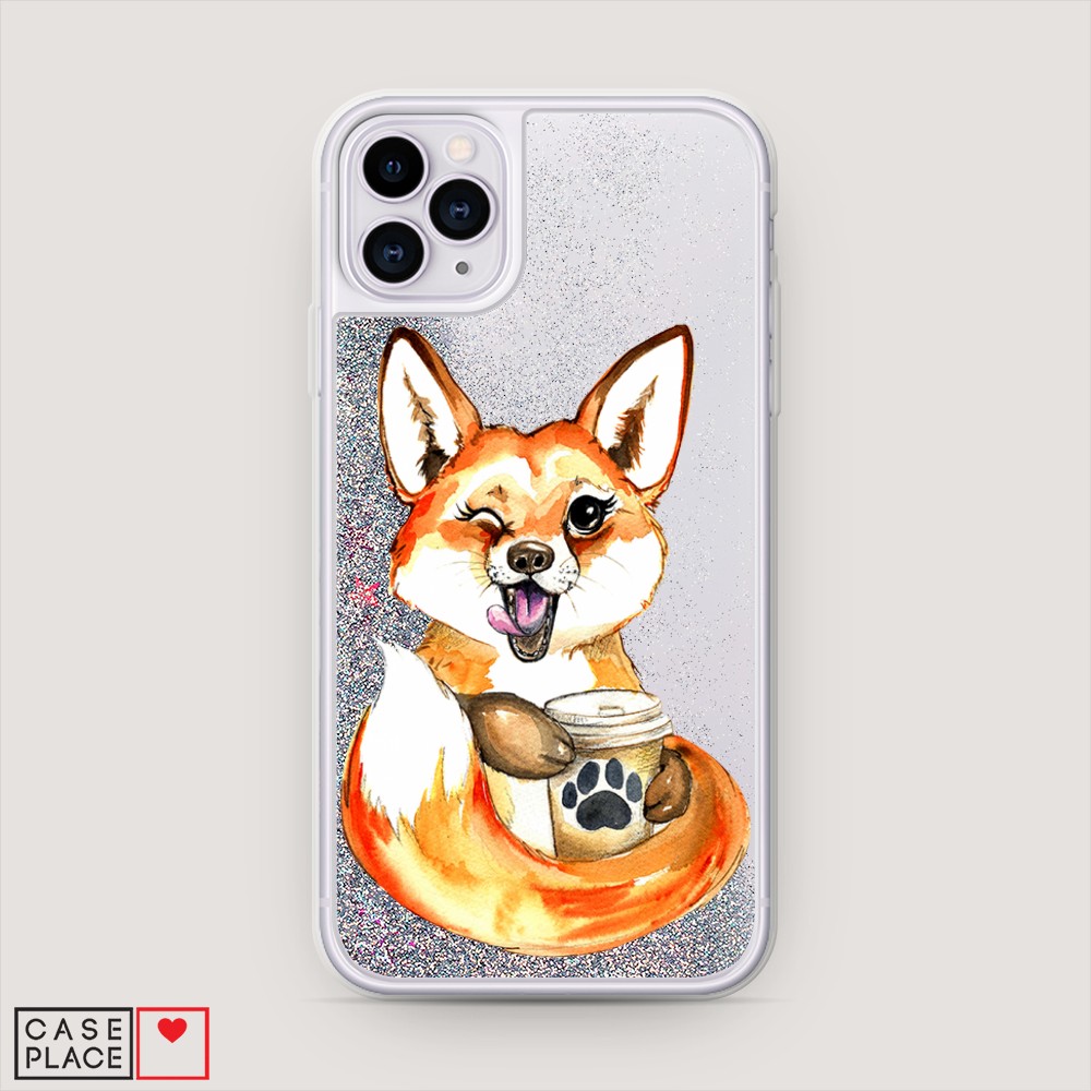 

Чехол Awog на Apple iPhone 11 Pro Max / Айфон 11 Pro Max "Подмигивающая лиса с кофе", Разноцветный, 12291-1
