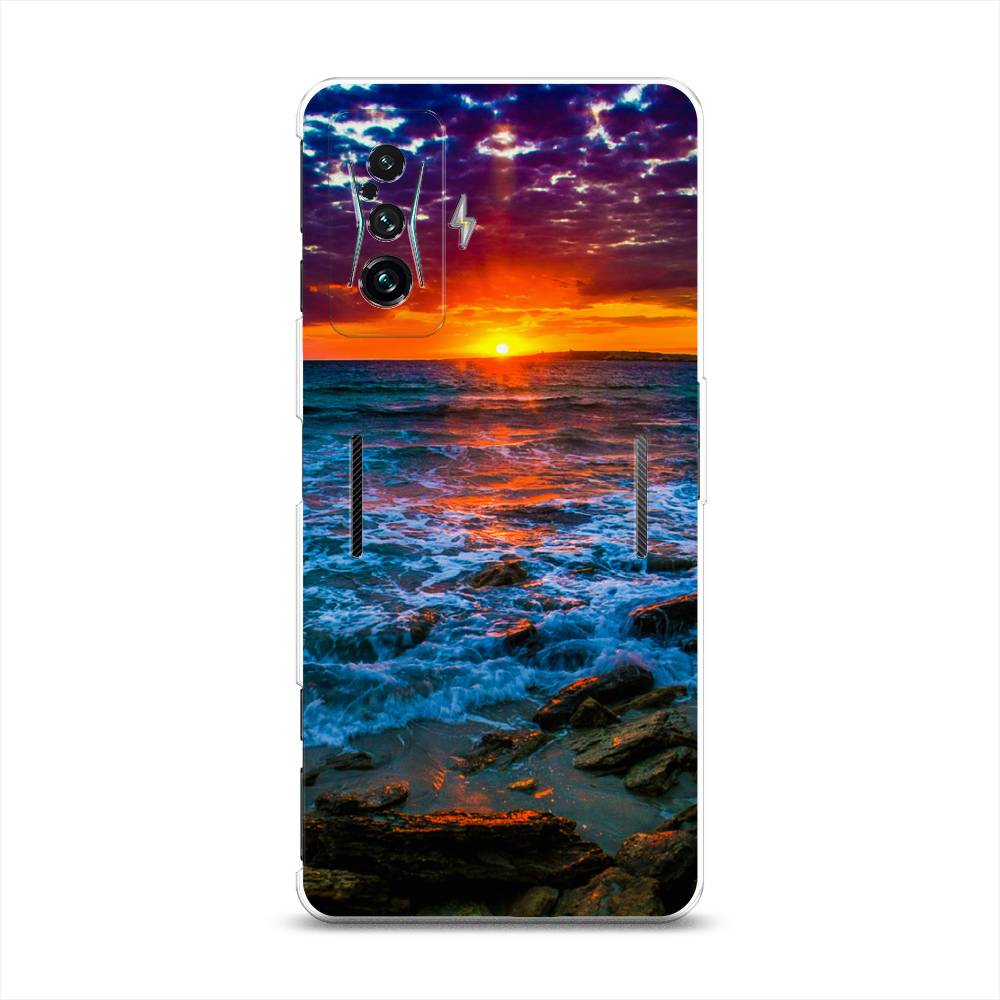 

Чехол на Xiaomi Redmi K50 GE/Poco F4 GT "Закат 1", Оранжевый;синий, 314350-2