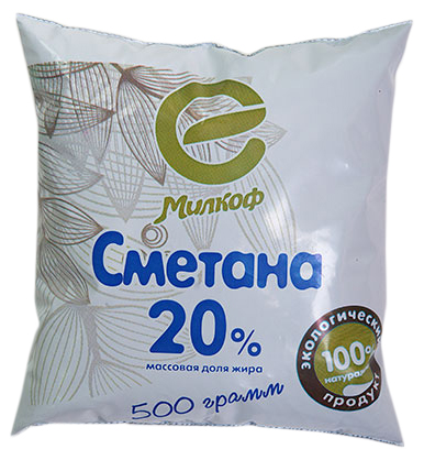 

Сметана Милкоф 20% 500 г