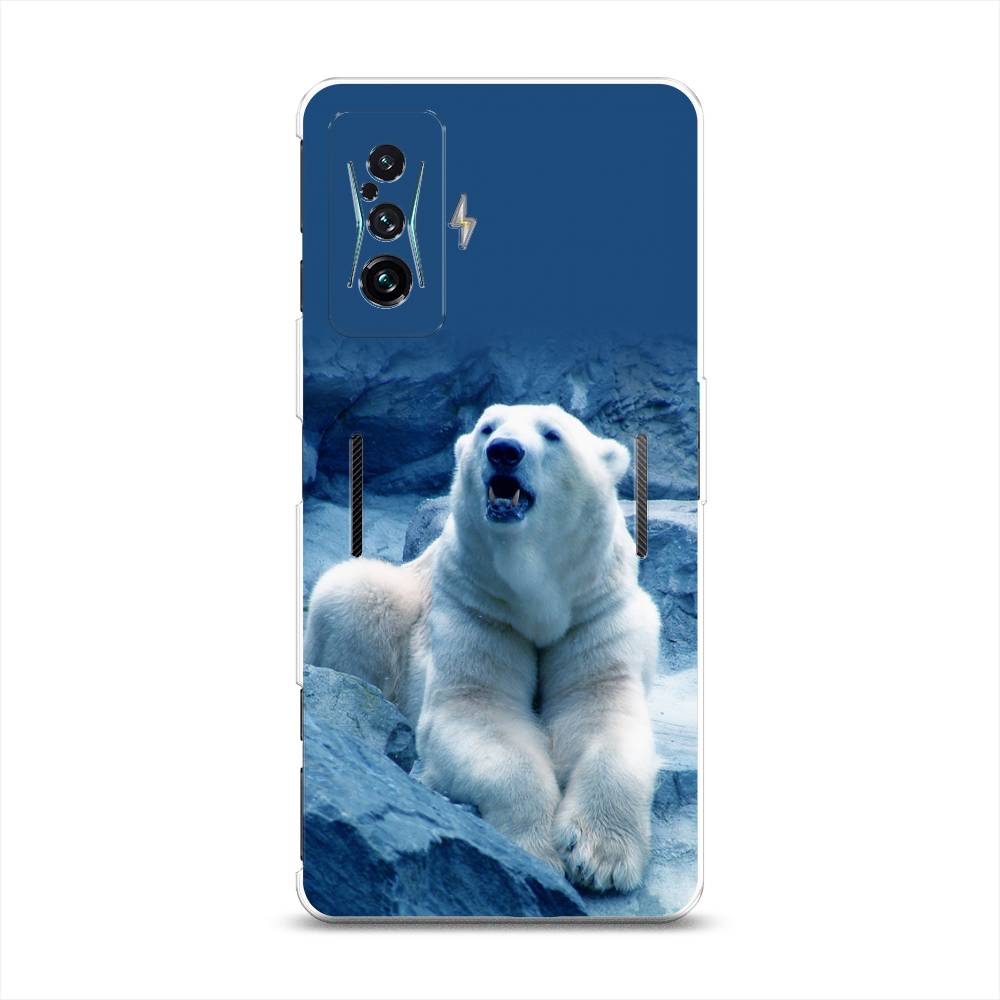 

Чехол на Xiaomi Redmi K50 GE/Poco F4 GT "Белый медведь", Голубой;белый, 314350-1