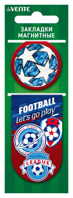Закладки с магнитом deVENTE Play Football бумажные 2 шт в ассортименте