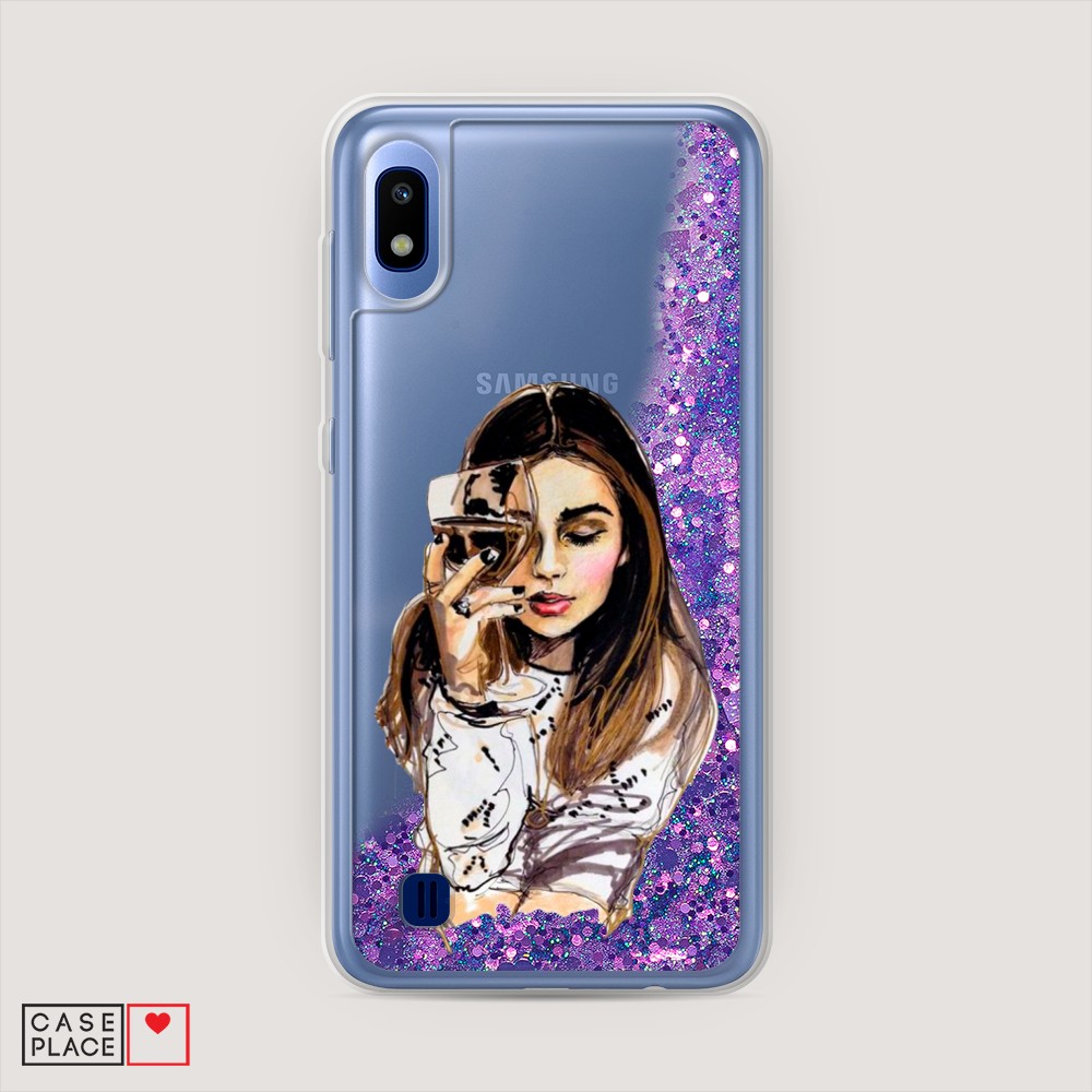 

Чехол Awog на Samsung Galaxy A10 "Девушка с бокалом", Разноцветный, 27992-1