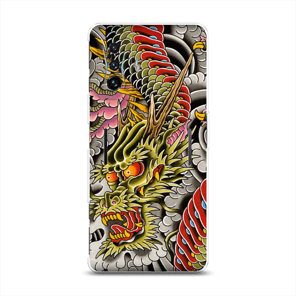 

Чехол на Xiaomi Redmi K50 GE "Японский дракон", Желтый;розовый;красный, 314350-4