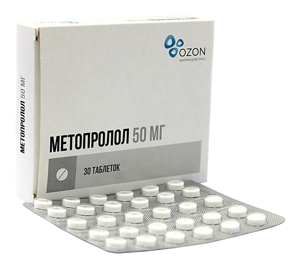 Купить Метопролол таблетки 50 мг 50 шт., Озон ООО