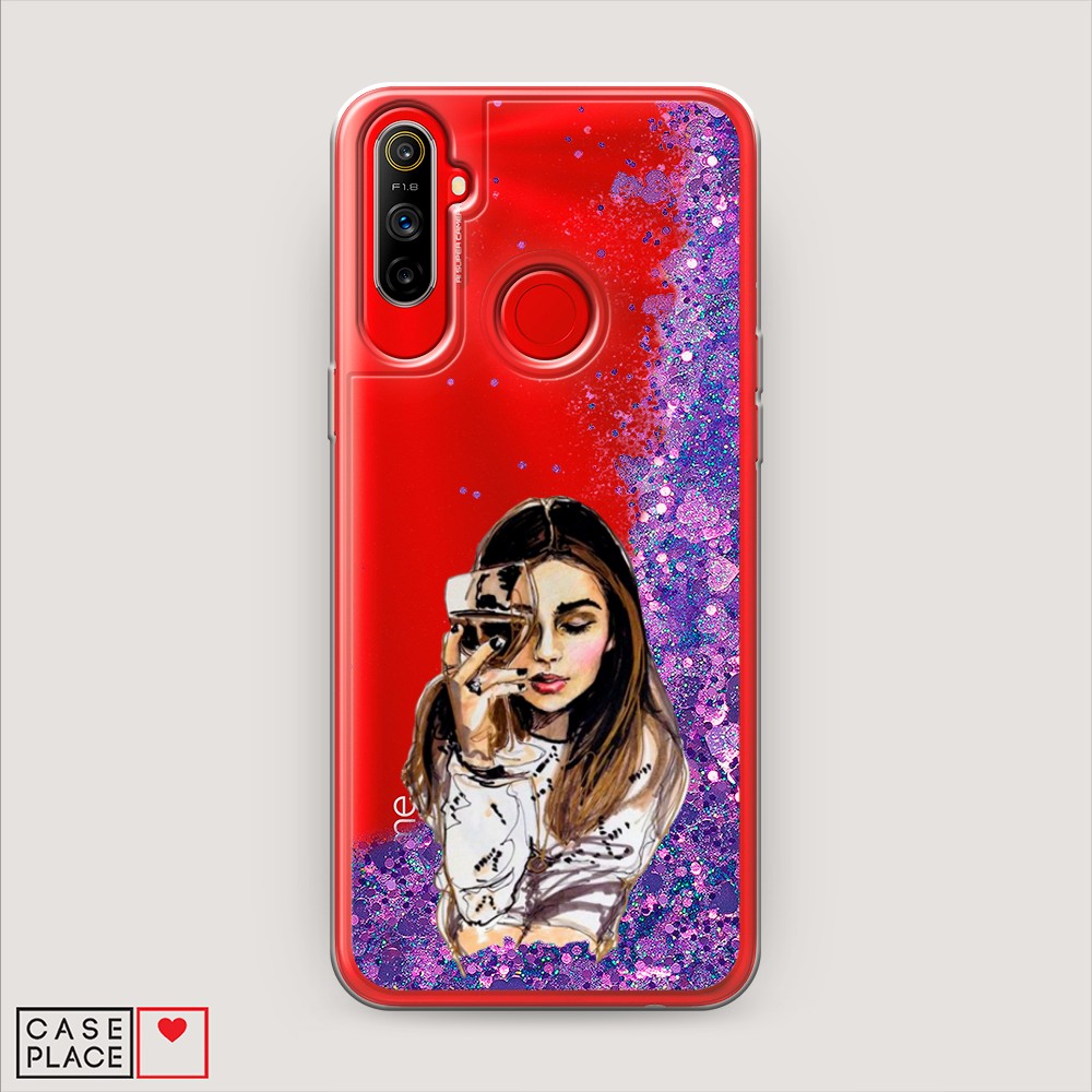 

Чехол Awog на Realme C3 "Девушка с бокалом", Разноцветный, 253092-1