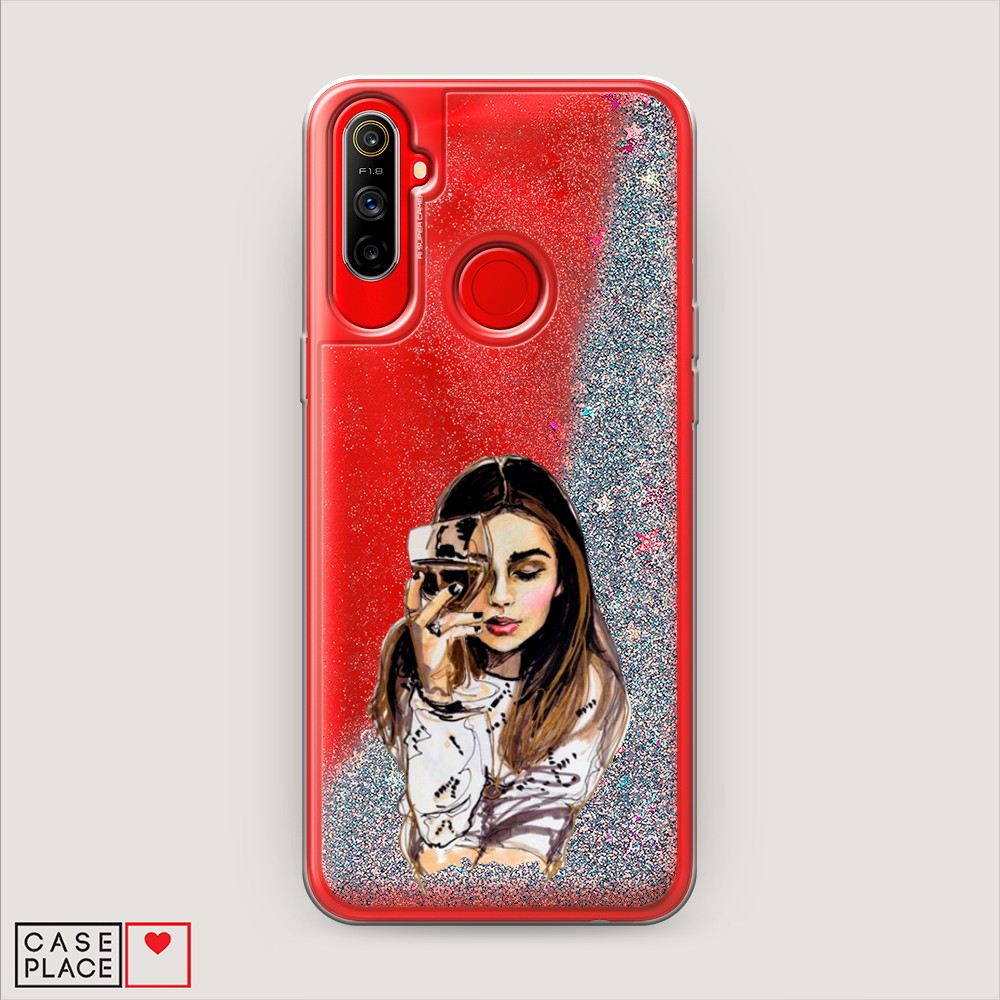 

Чехол Awog на Realme C3 "Девушка с бокалом", Разноцветный, 253091-1