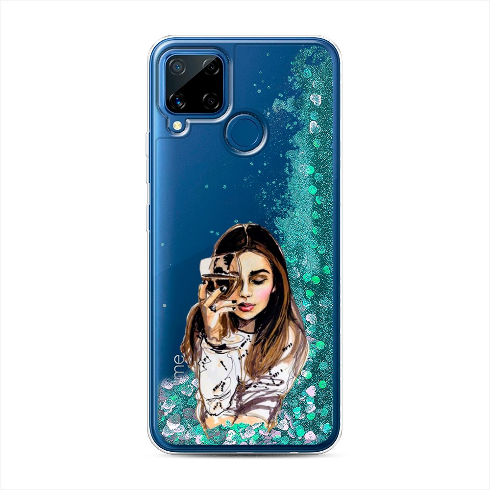 

Чехол Awog на Realme C15 "Девушка с бокалом", 255095-1
