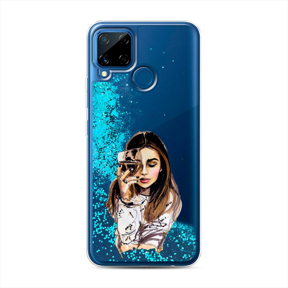 

Чехол Awog на Realme C15 "Девушка с бокалом", Разноцветный, 255093-1