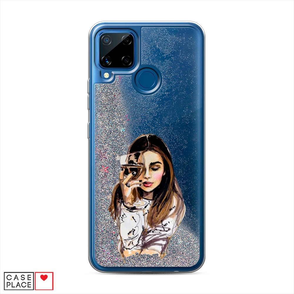 

Чехол Awog на Realme C15 "Девушка с бокалом", Разноцветный, 255091-1