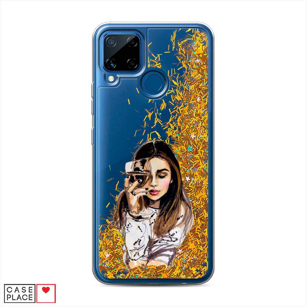 

Чехол Awog на Realme C15 "Девушка с бокалом", Разноцветный, 255090-1