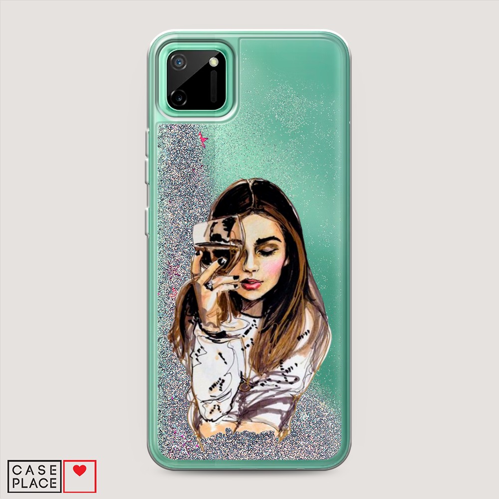 

Чехол Awog на Realme C11 2020 "Девушка с бокалом", Разноцветный, 253891-1
