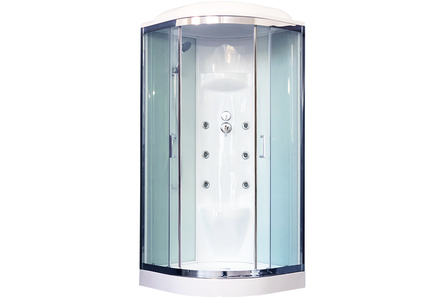 

Душевая кабина Royal Bath НК 90x90 RB90HK7-WT-CH задние стенки Белые, НК