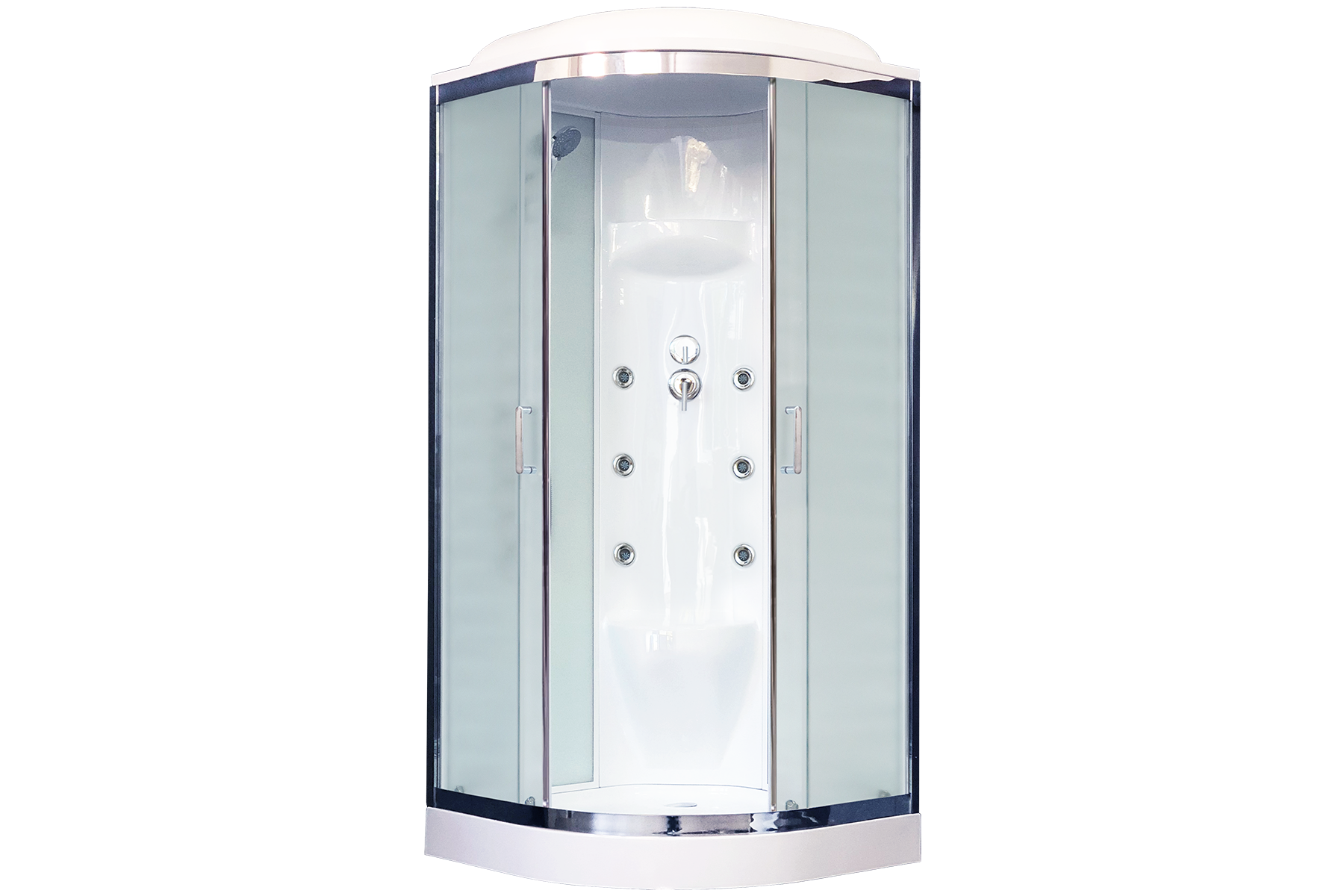 

Душевая кабина Royal Bath НК 100x100 RB100HK7-WC-CH стекло матовое задняя стенка Белая, НК